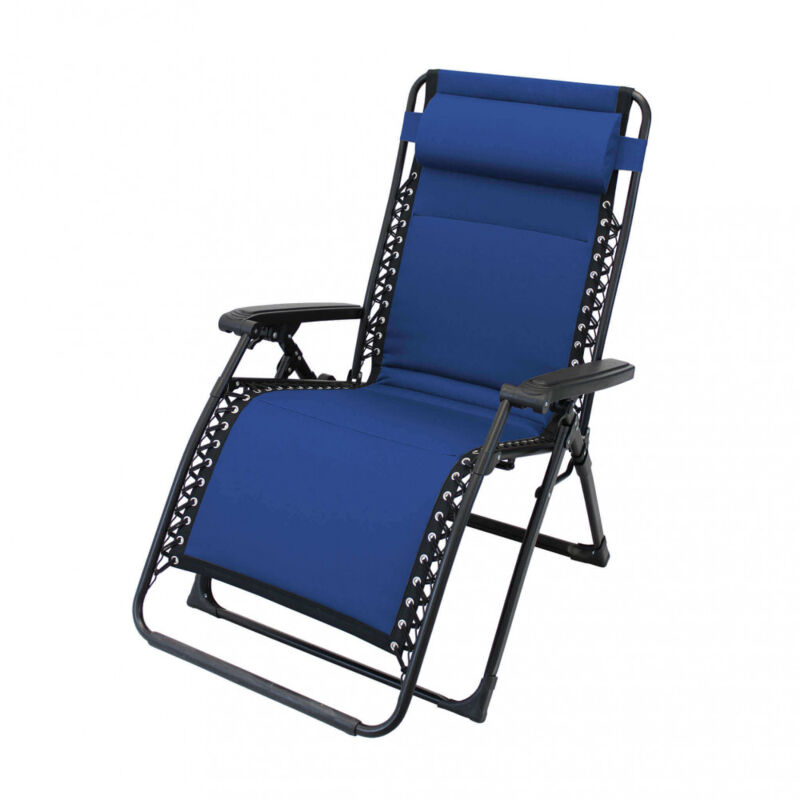 foto del prodotto sdraio pieghevole xl in oxford,acciaio cm 97x78x115 zero gravity colore blu