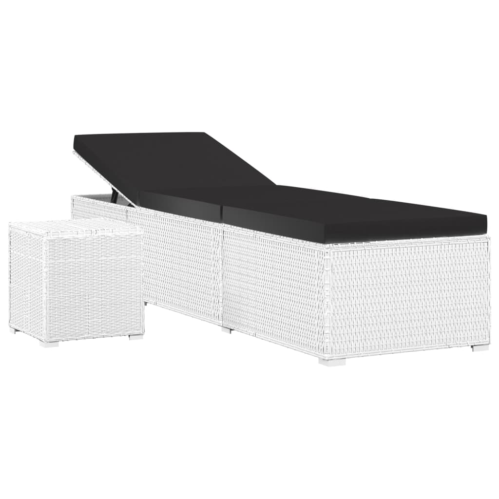 foto del prodotto sdraio sdraio prendisole lettino da giardino terrazza mobili da esterno e tavolino da t resina intrecciata bianco 02 0012774