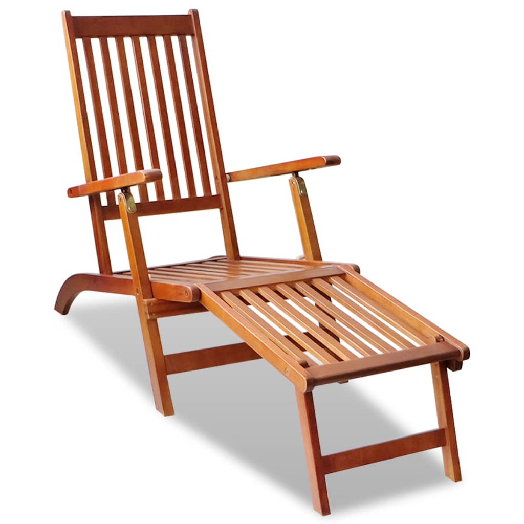 foto del prodotto sdraio sedia a sdraio lettino prendisole lettino da giardino terrazza mobili da esterno con poggiapiedi legno massello di acacia 02 0012569