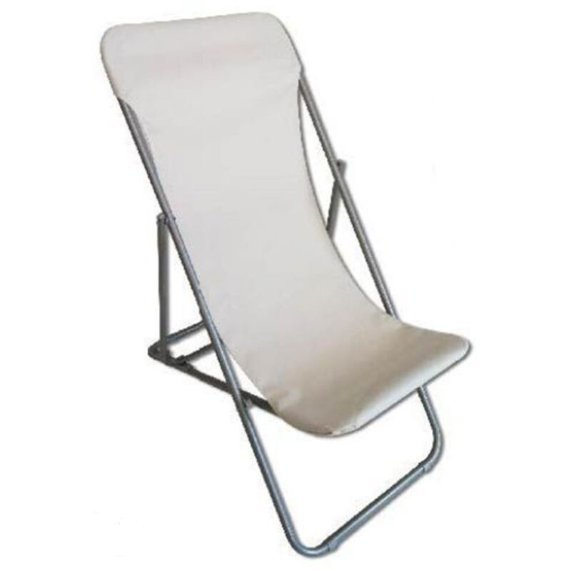 foto del prodotto sdraio sedia da spiaggia mare campeggio giardino esterno 281003 pieghevole 52x76x91cm bianco trade shop traesio