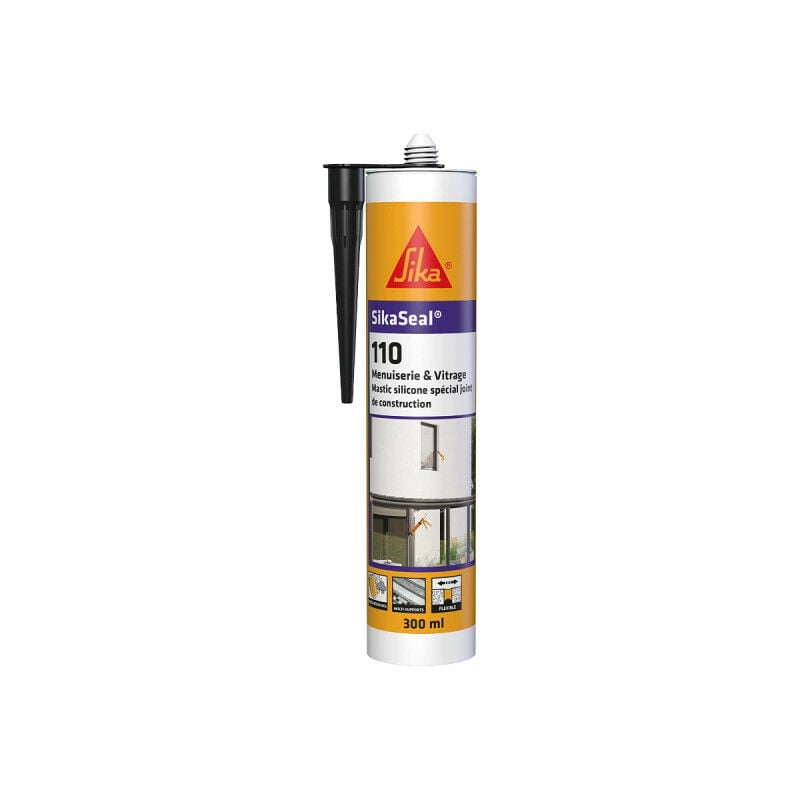 foto del prodotto seal 110 mastice siliconico per finestre e porte nero 300ml sika