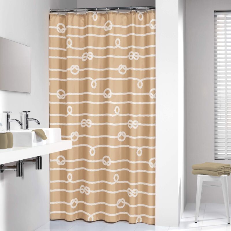 foto del prodotto sealskin - duschvorhang rope sand tenda da doccia, poliestere, sabbia, 180x200 cm