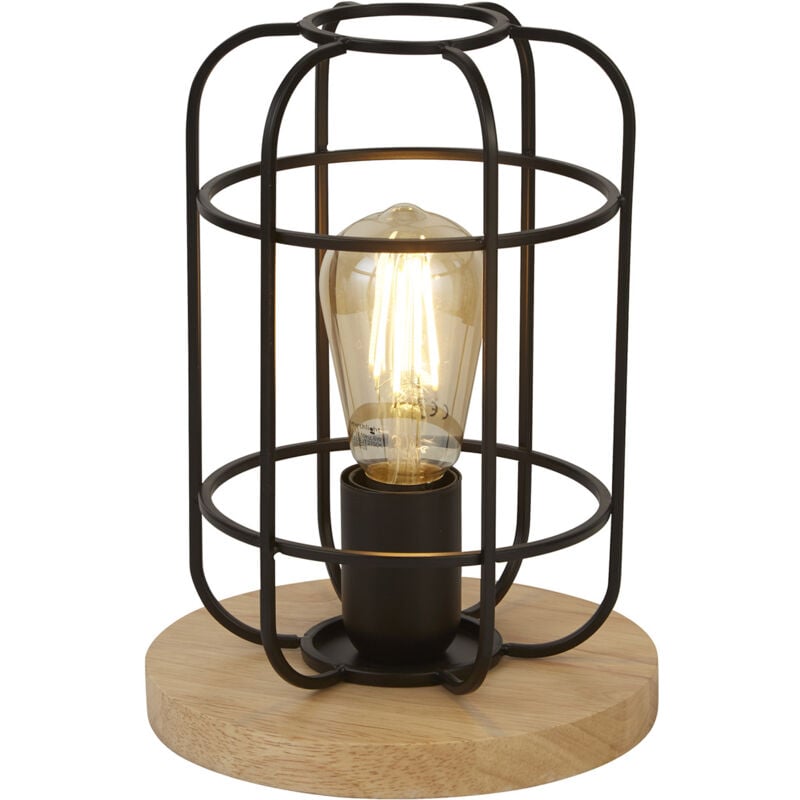 foto del prodotto searchlight abatjour rustico country visione acciaio nero marrone 1 luce e27