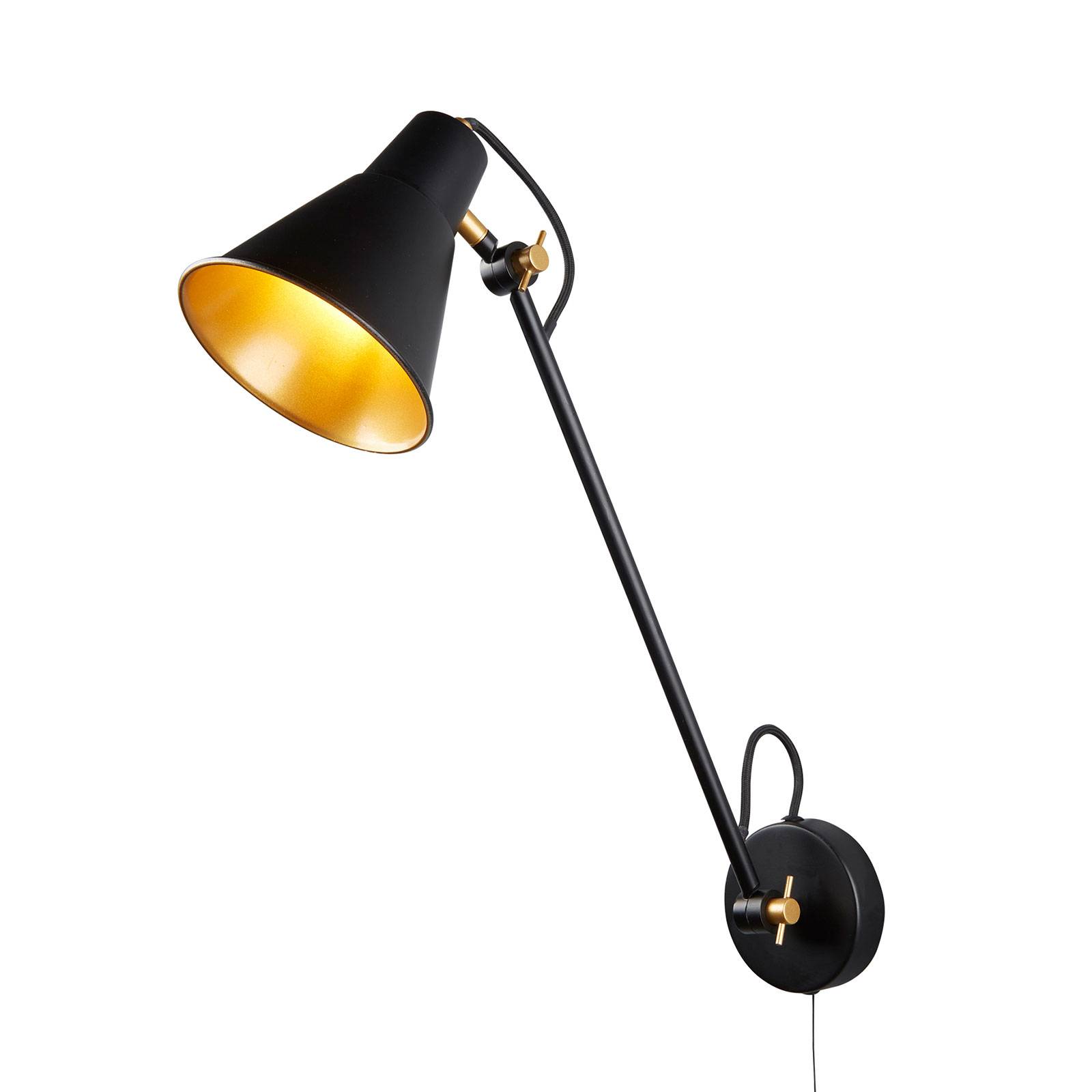 foto del prodotto searchlight applique 6302 di metallo, nero-oro