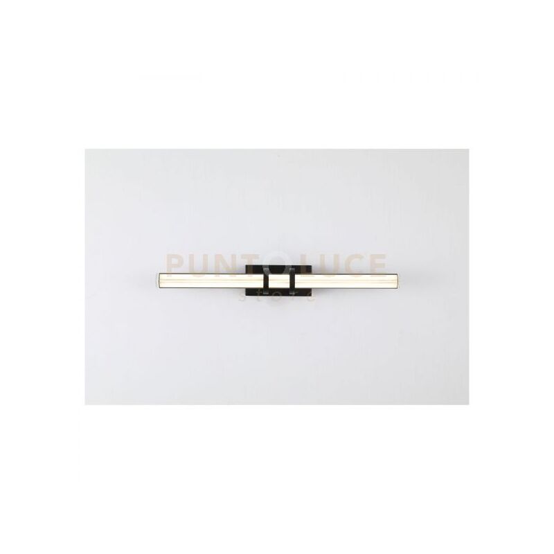 foto del prodotto searchlight applique a led parma, metallo nero opaco e vetro trasparente