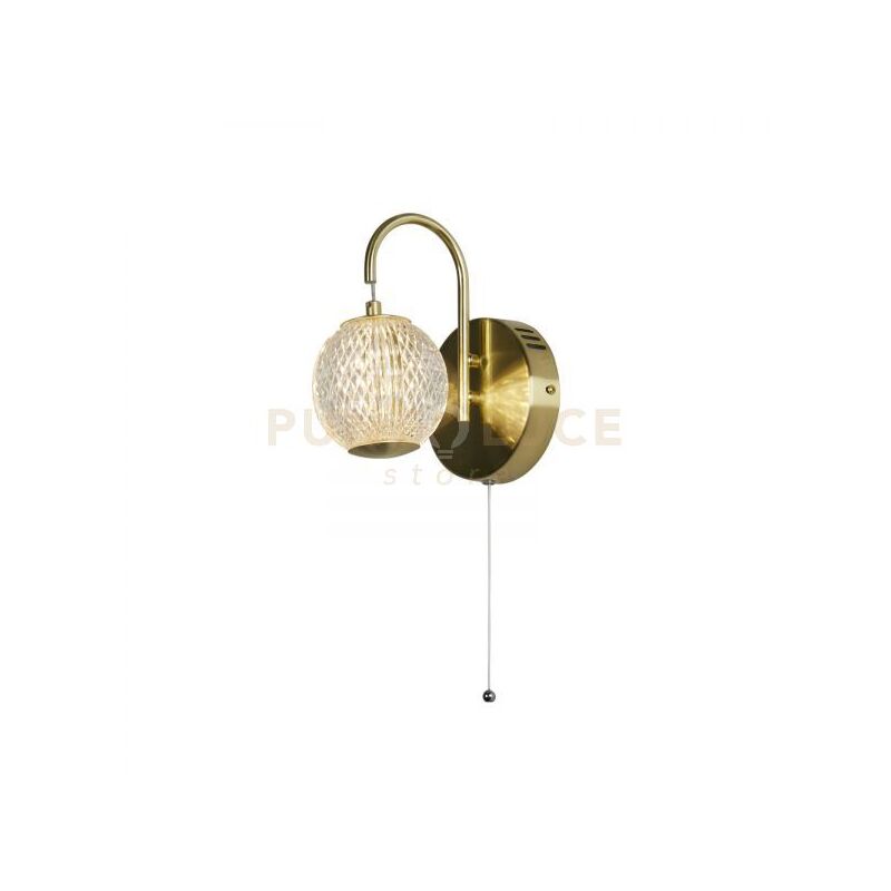 foto del prodotto searchlight applique allure metallo ottone satinato e acrilico trasparente