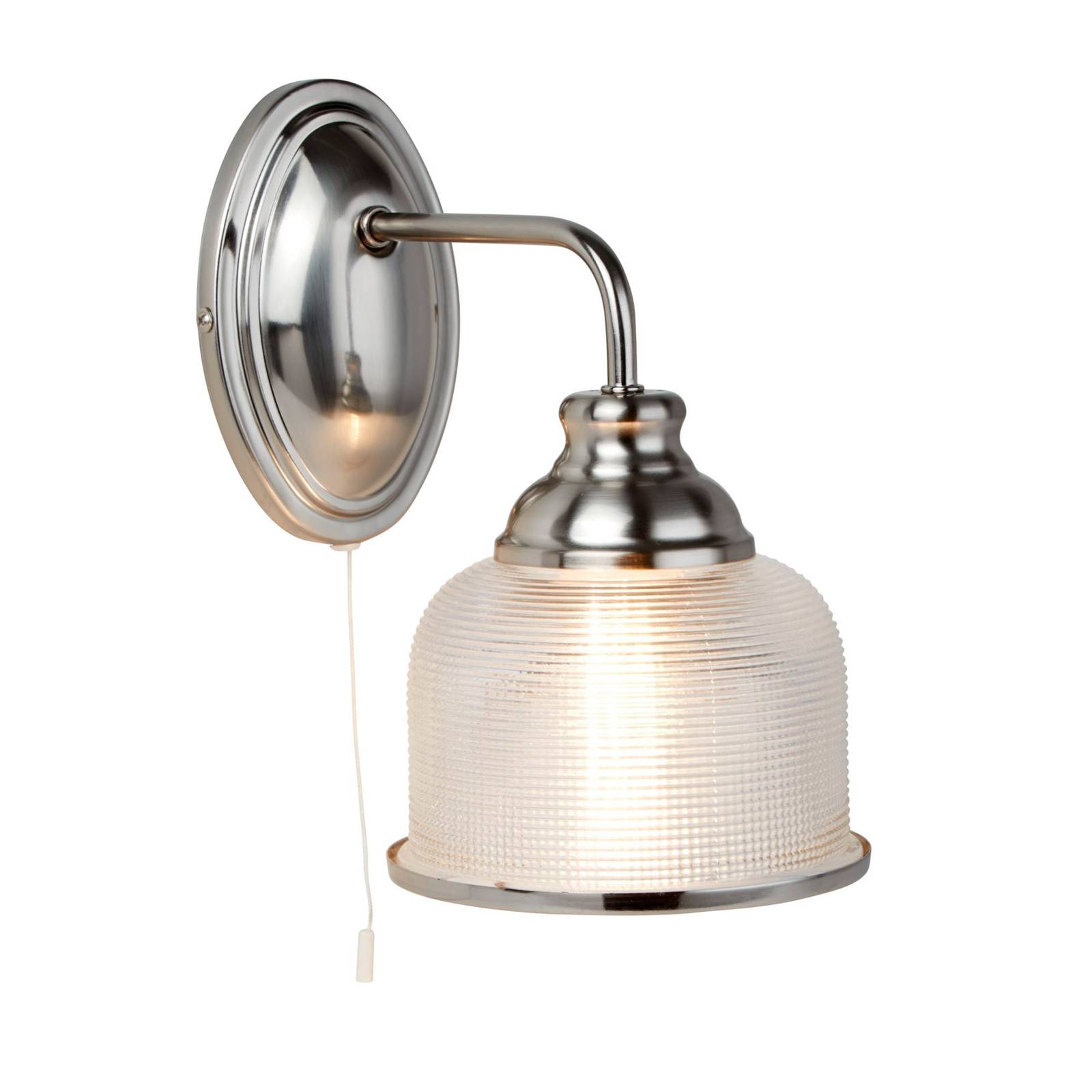 foto del prodotto searchlight applique bistro ii argento vetro scanalato