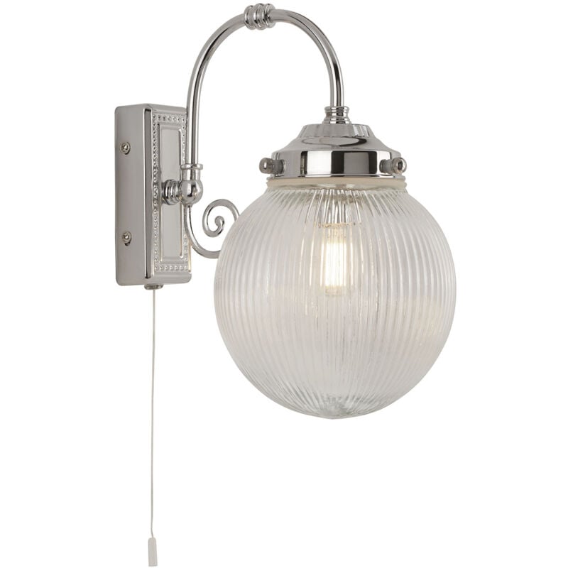 foto del prodotto searchlight applique classica belvue acciaio cromo vetro 1 luce e14