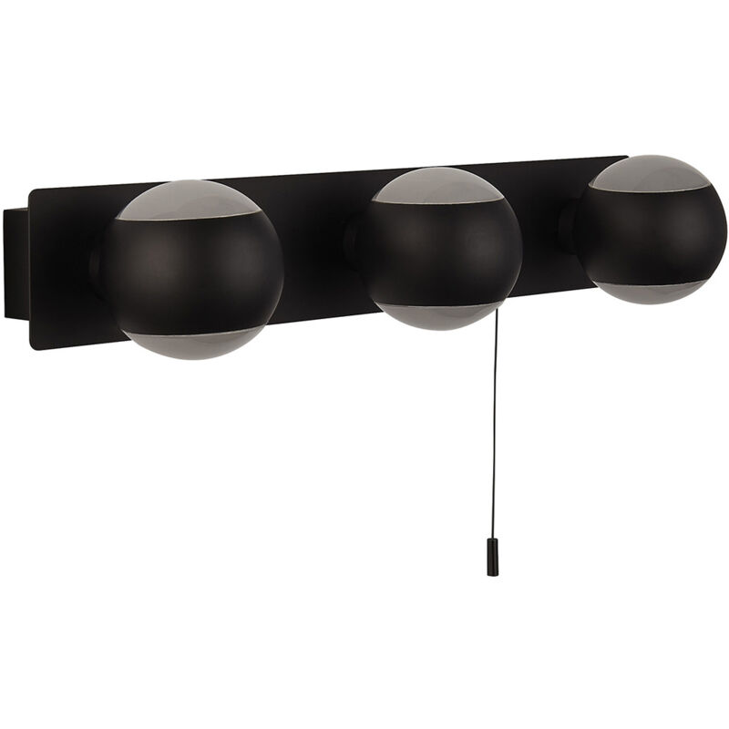 foto del prodotto searchlight applique contemporanea bagliore acciaio nero policarbonato bianco 3 luci g9