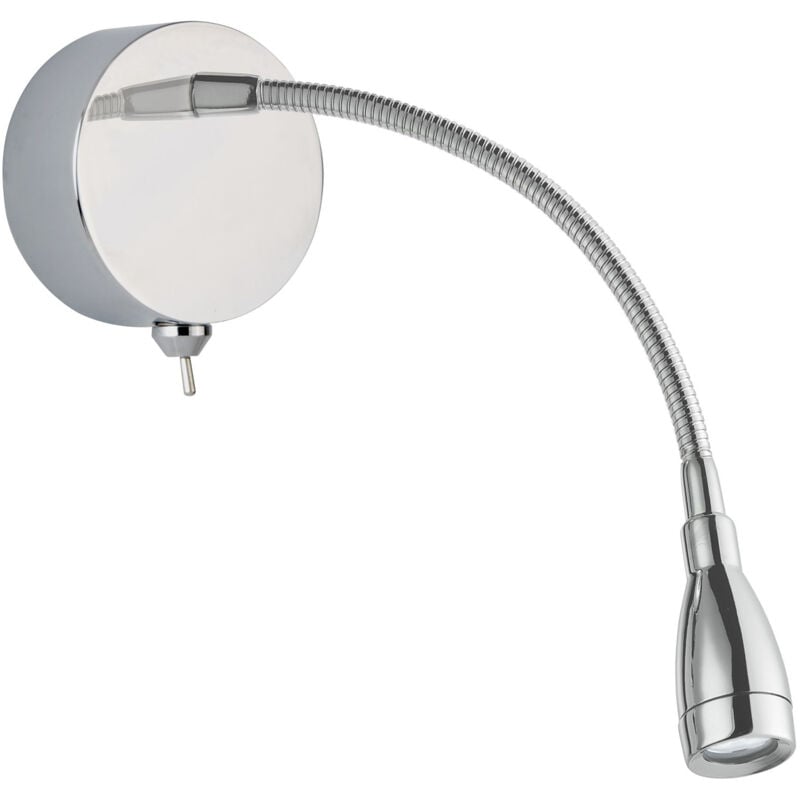 foto del prodotto searchlight applique contemporanea flexy acciaio cromo vetro led 0,8w 6500k