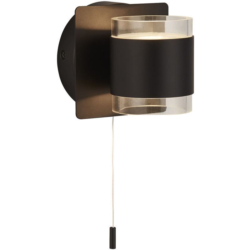 foto del prodotto searchlight applique contemporanea tumbler acciaio nero policarbonato bianco led 3w 3000k
