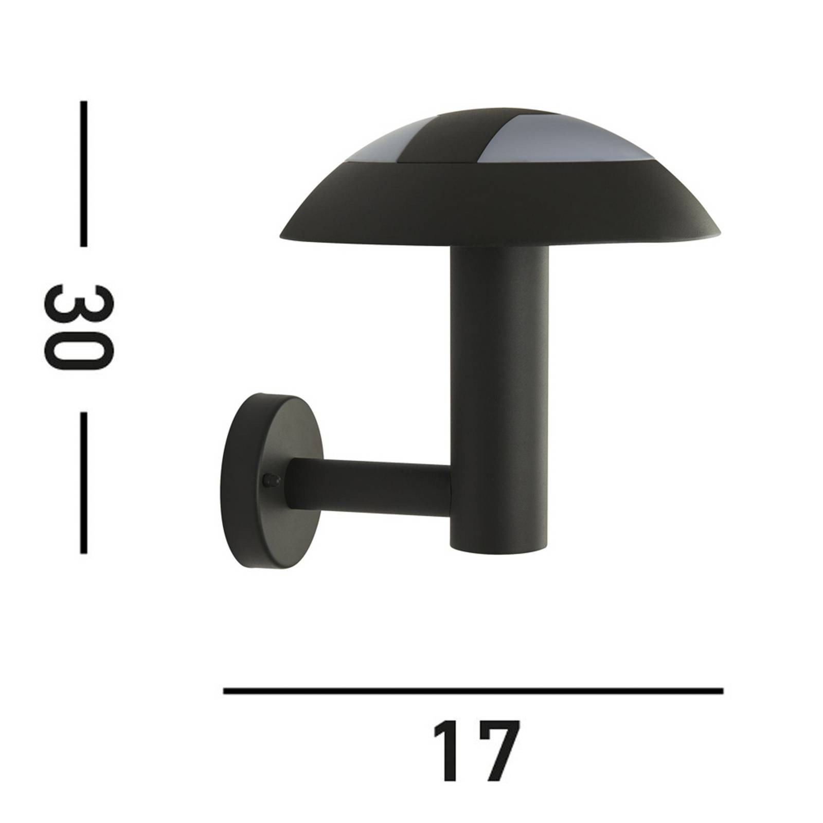 foto del prodotto searchlight applique da esterni led mushroom, ip44, nero, a forma di fungo