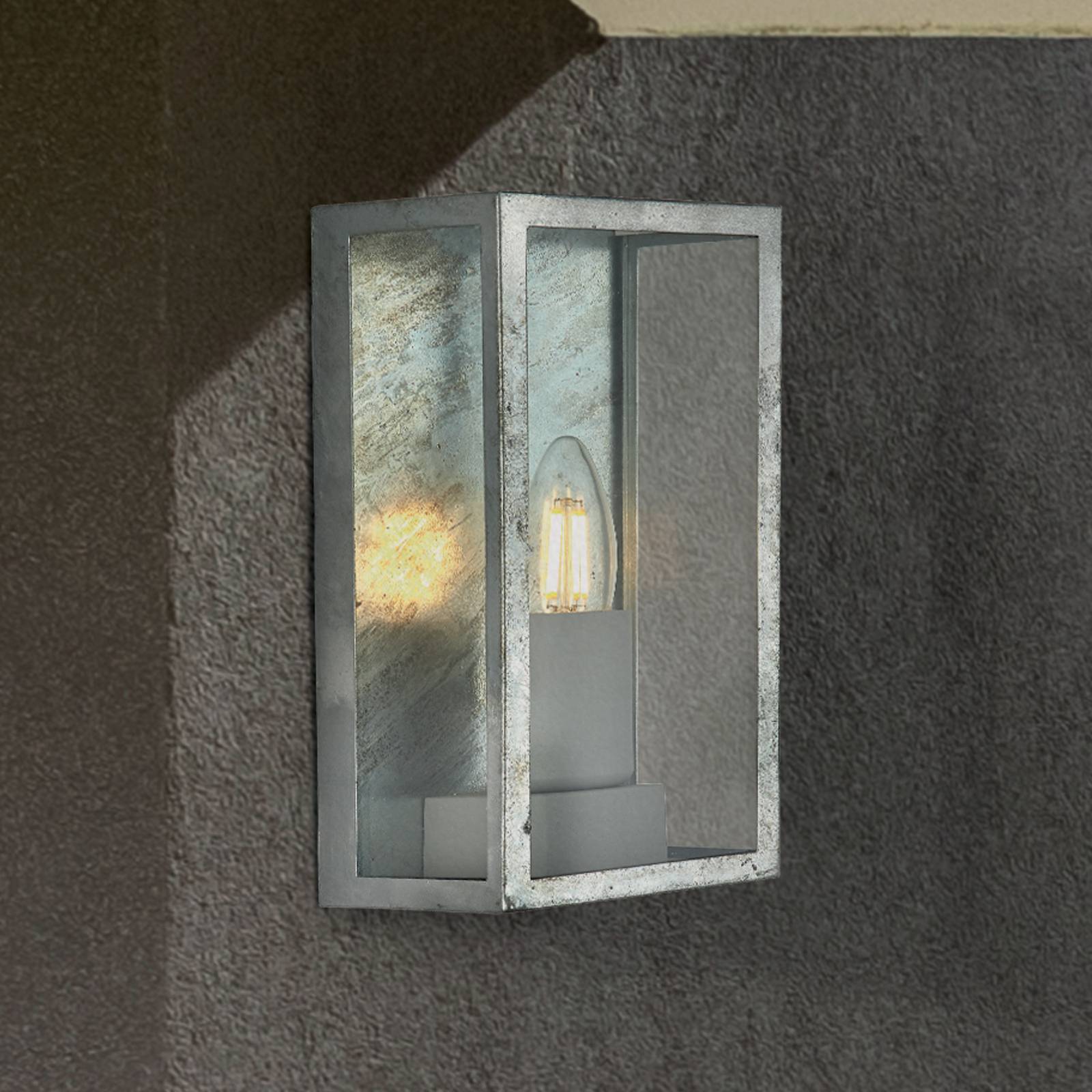 foto del prodotto searchlight applique da esterno box ii, colore argento, vetro, e27, ip44