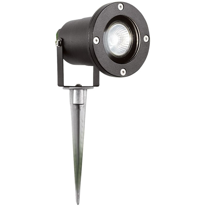 foto del prodotto searchlight applique da esterno moderna spikey alluminio nero vetro 1 luce gu10