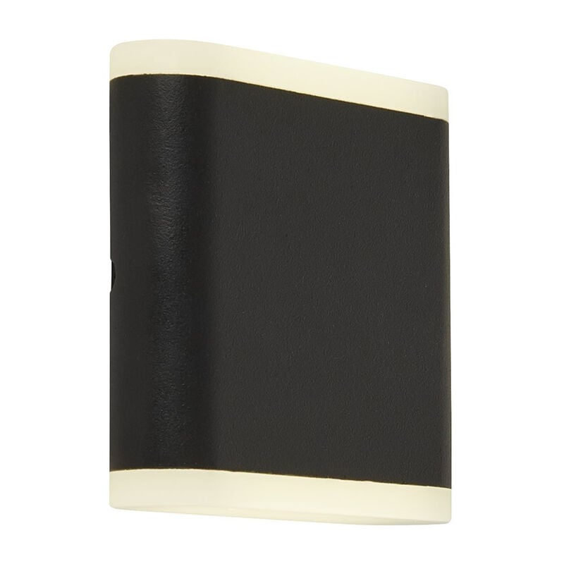 foto del prodotto searchlight - applique da esterno stratford alluminio bianco policarbonato nero led 4w 4000k