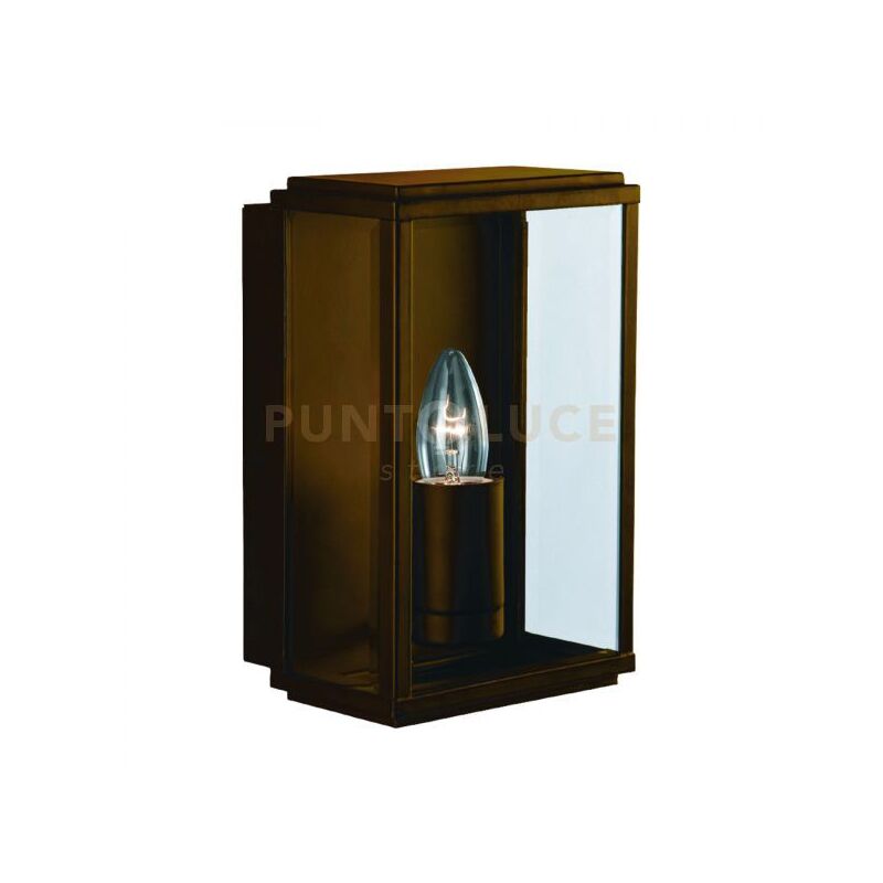 foto del prodotto searchlight applique da parete per esterni box marrone rustico e vetro