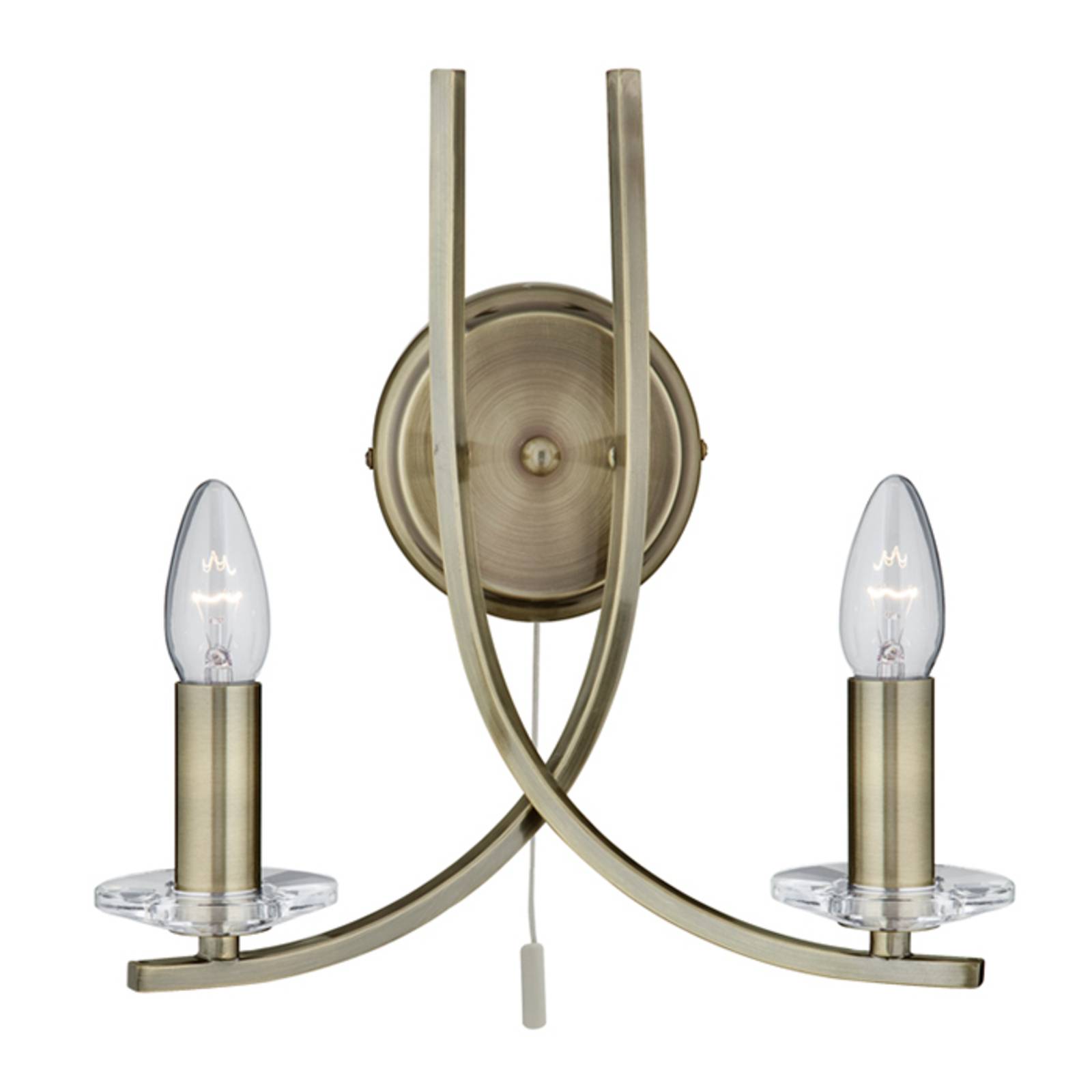 foto del prodotto searchlight applique in stile antico ascona in ottone 2 luci