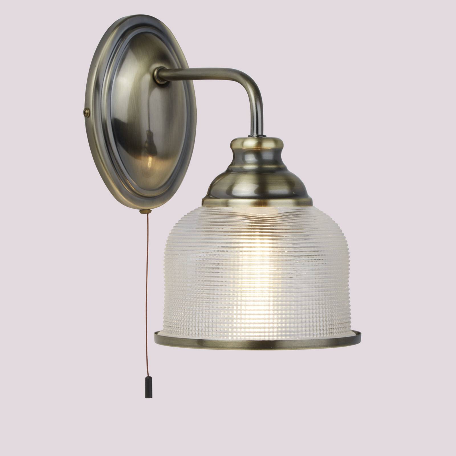 foto del prodotto searchlight applique in vetro applique bistro ii, ottone antico