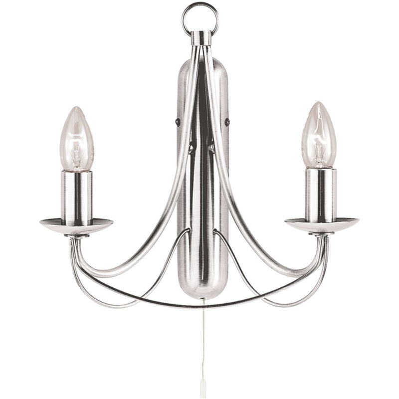foto del prodotto searchlight applique industrial nordico maypole acciaio argento 2 luci e14