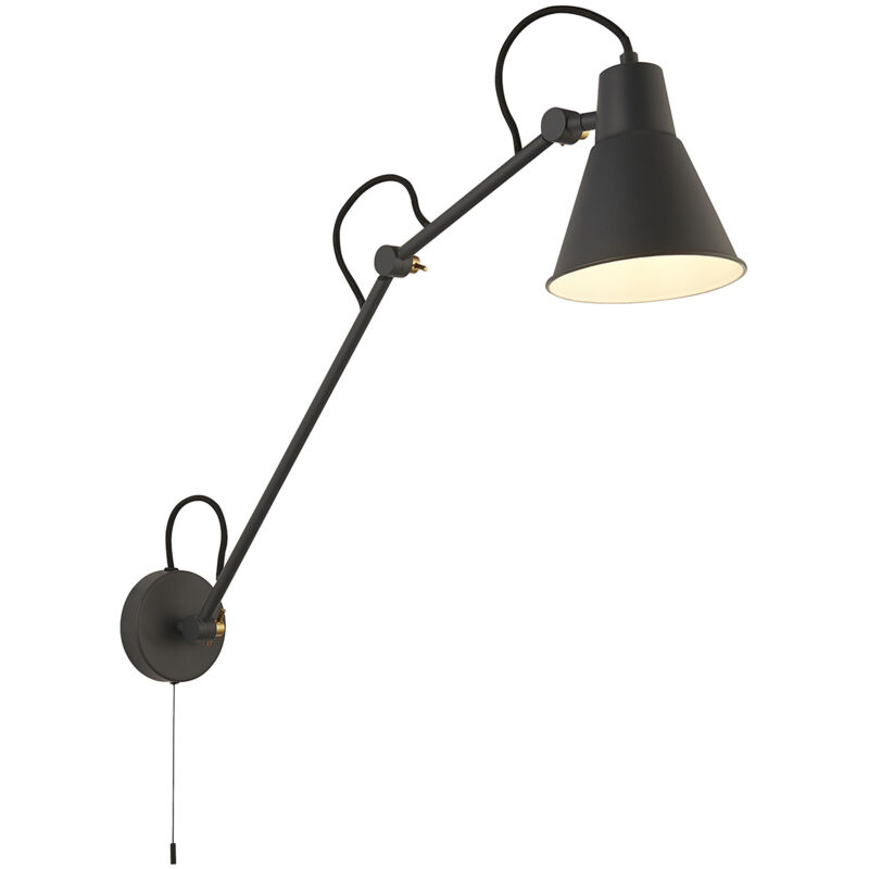 foto del prodotto searchlight applique moderna swinf arm acciaio grigio oro 1 luce e27