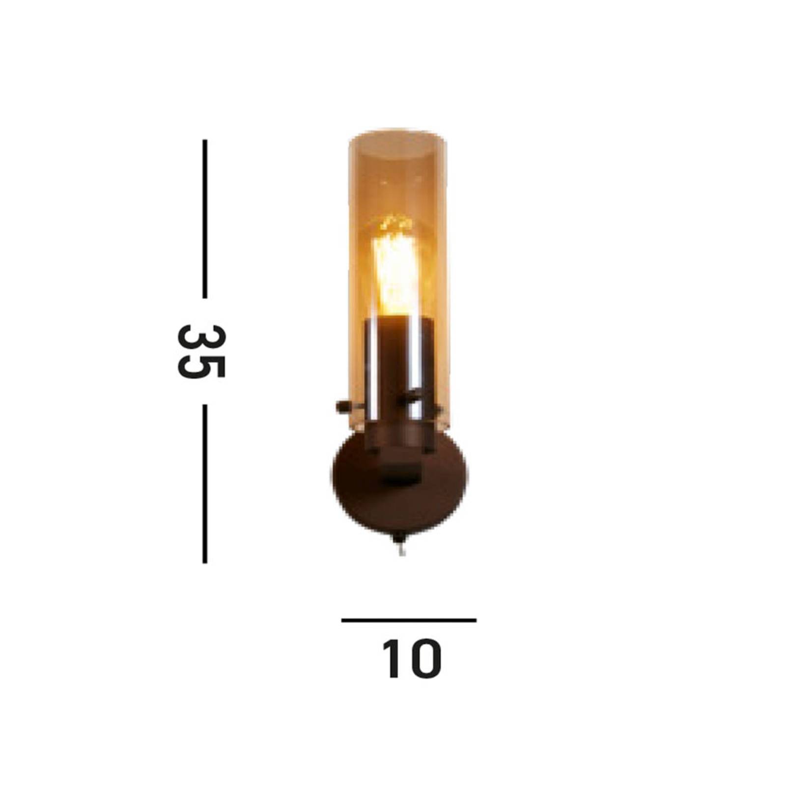 foto del prodotto searchlight applique sweden ii, 1 luce, acciaio, vetro, e27