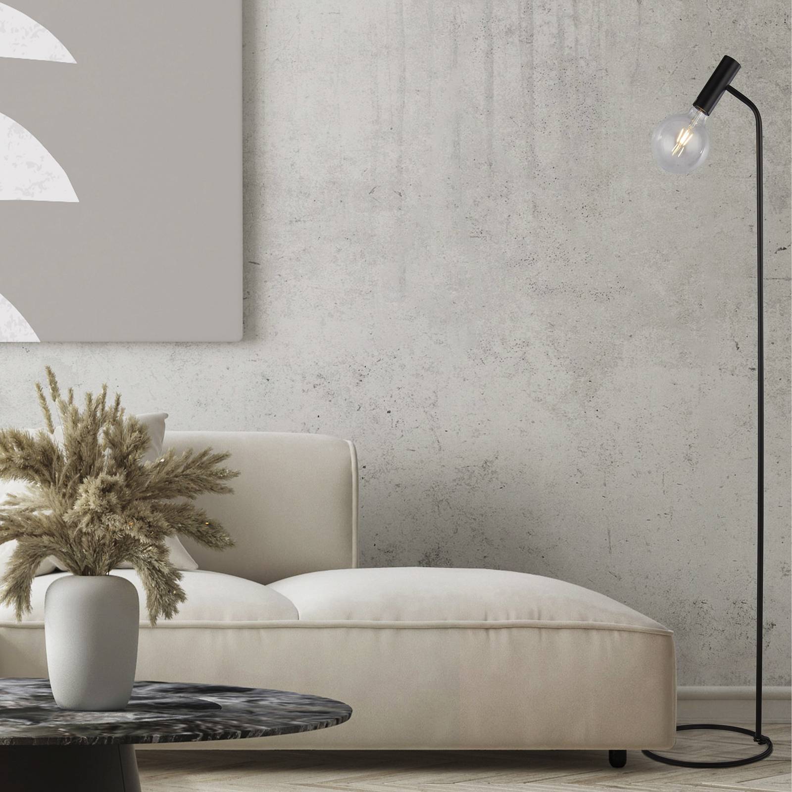 foto del prodotto searchlight dulwich piantana, dimmerabile, nero, metallo, 152 cm, e27