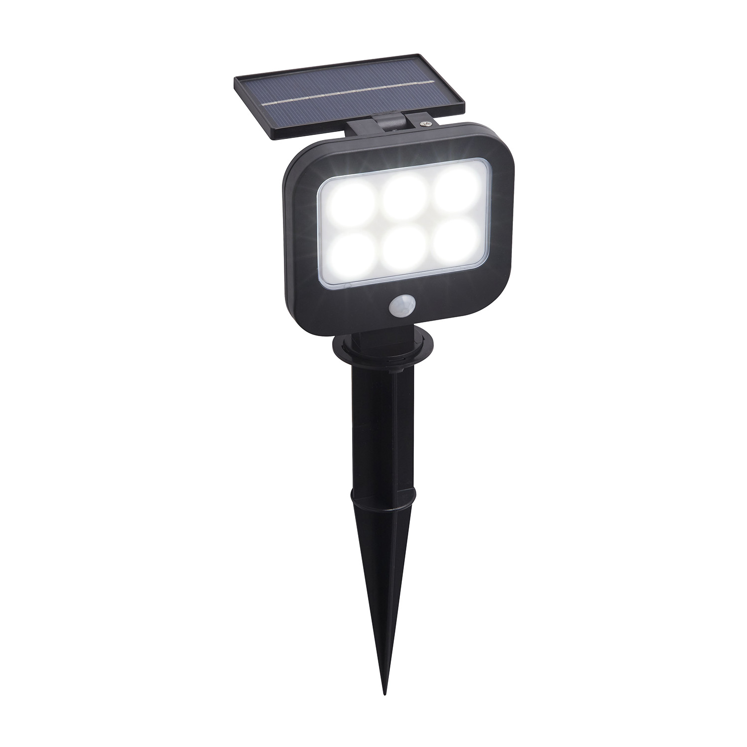 foto del prodotto searchlight esterno lampade da terra moderno solare policarbonato nero led 1,5w 3000k