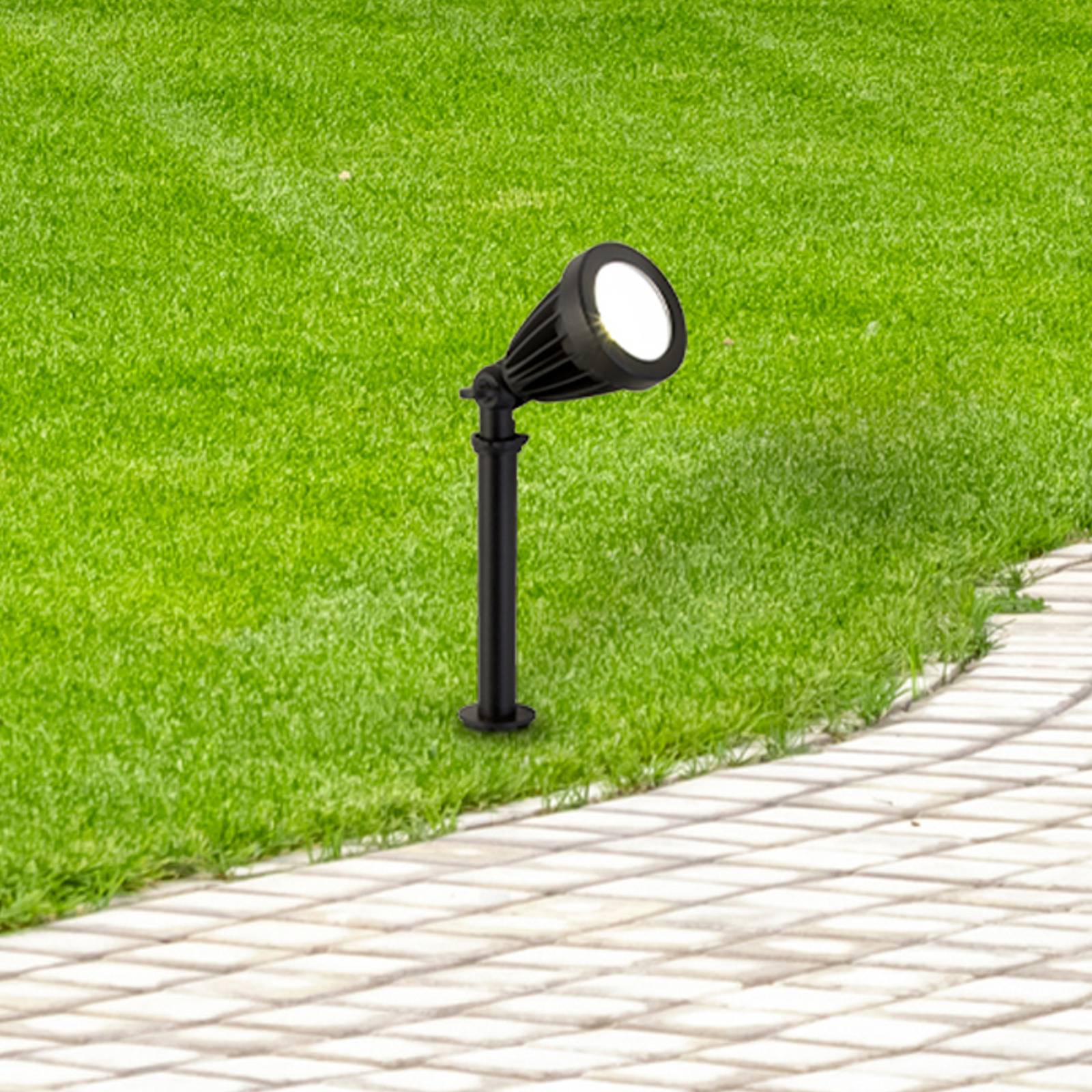 foto del prodotto searchlight faretto con picchetto a terra spikey a led, nero, metallo, 25 cm, ip54