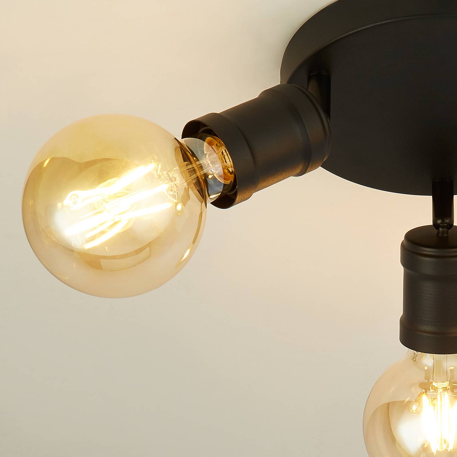 foto del prodotto searchlight faretto da soffitto per la danza, a 3 luci, nero, metallo, e27, 30 cm