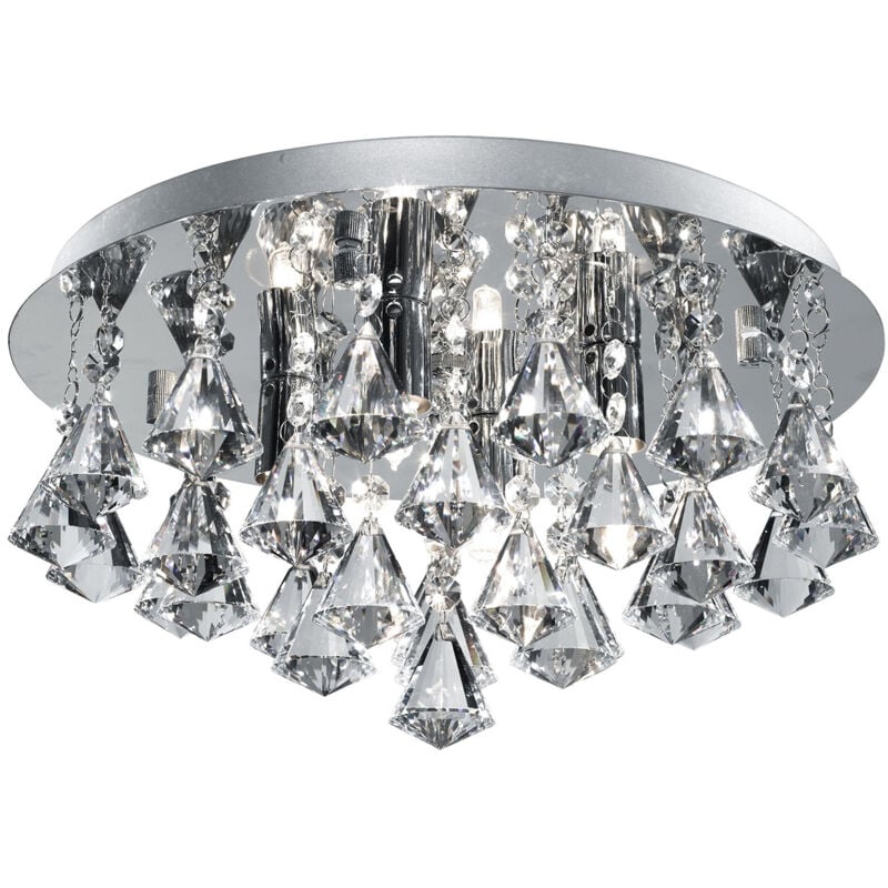 foto del prodotto searchlight - hanna 4lt flush - metallo cromato e cristallo trasparente