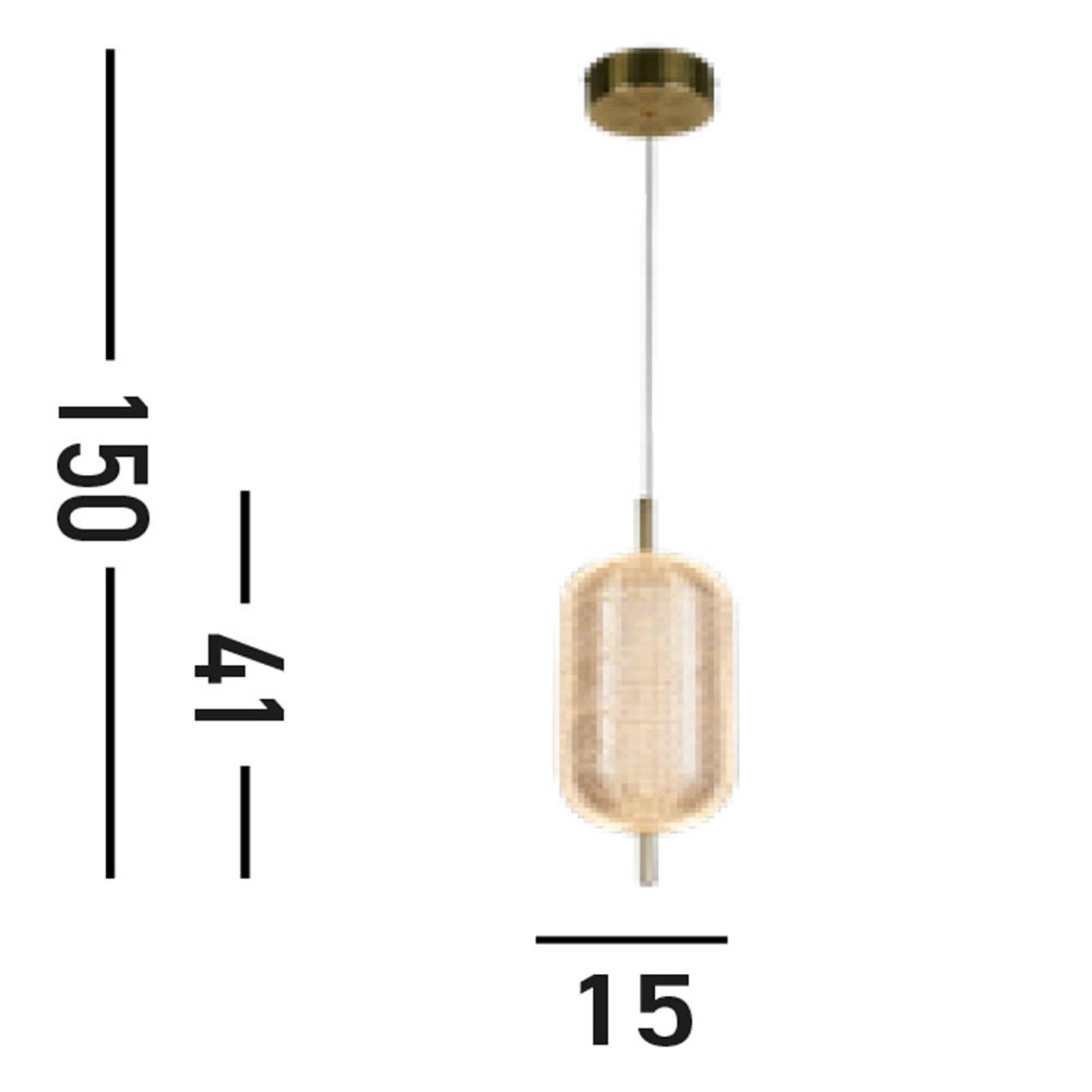 foto del prodotto searchlight lampada a sospensione led a capsula, ottone, ferro, acrilico