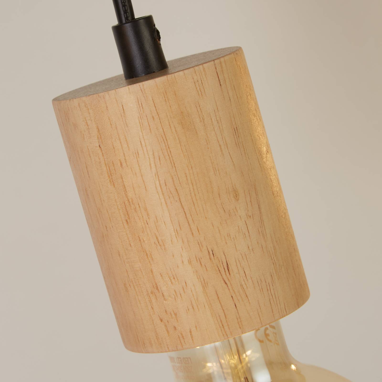 foto del prodotto searchlight lampada a sospensione spinny, trave, 115 cm, a 5 luci, legno di caucci ,