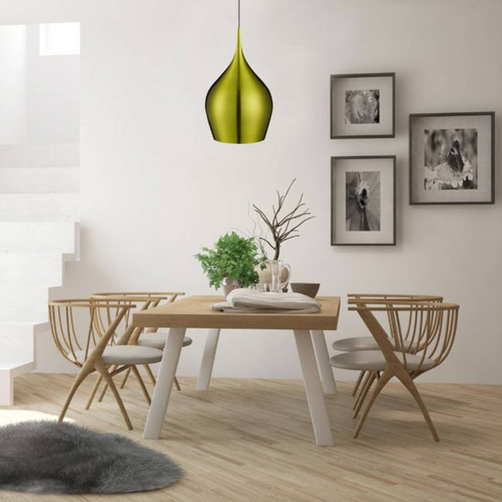 foto del prodotto searchlight lampada a sospensione vibrant in un bel verde