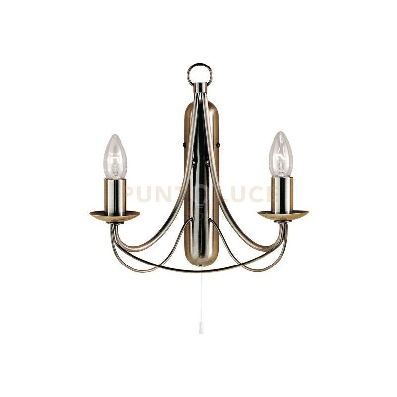 foto del prodotto searchlight lampada da parete maypole 2lt metallo ottone anticato