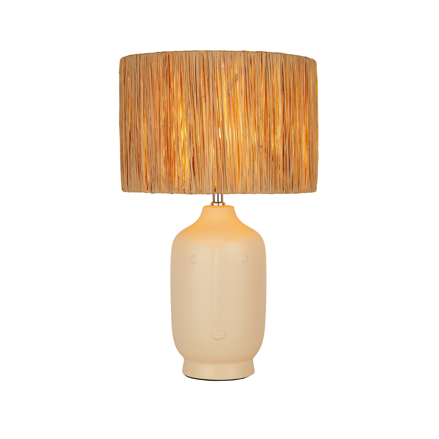 foto del prodotto searchlight lampada da scrivania contemporanea divine ceramica bianca legno 1 luce e27