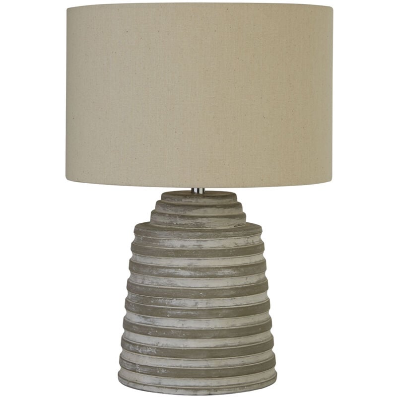 foto del prodotto searchlight lampada da scrivania contemporanea liana cemento cromo tessuto 1 luce e14