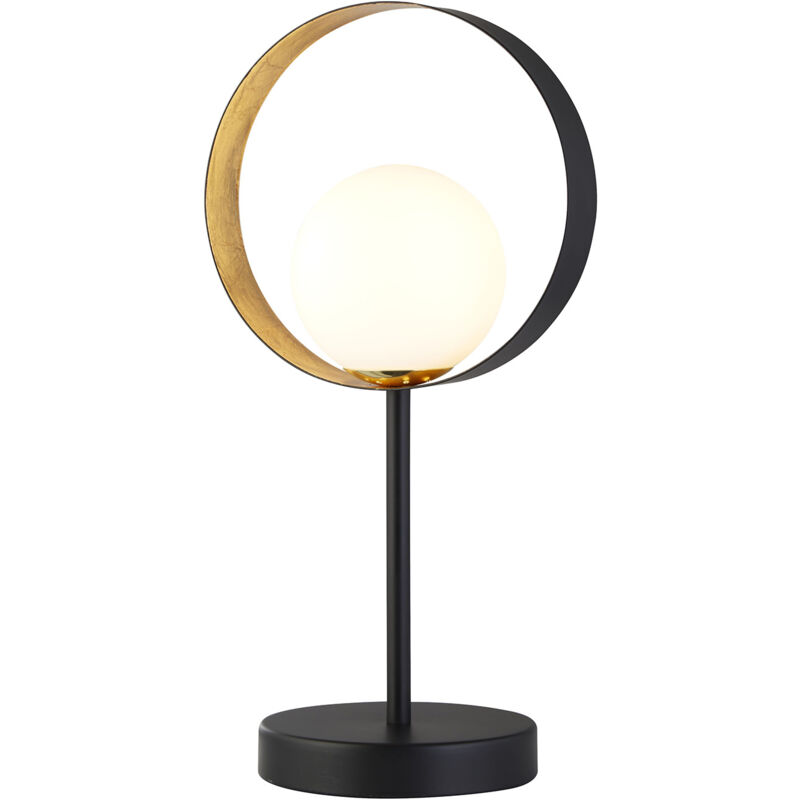 foto del prodotto searchlight lampada da scrivania contemporanea orbitale acciaio nero vetro oro 1 luce g9