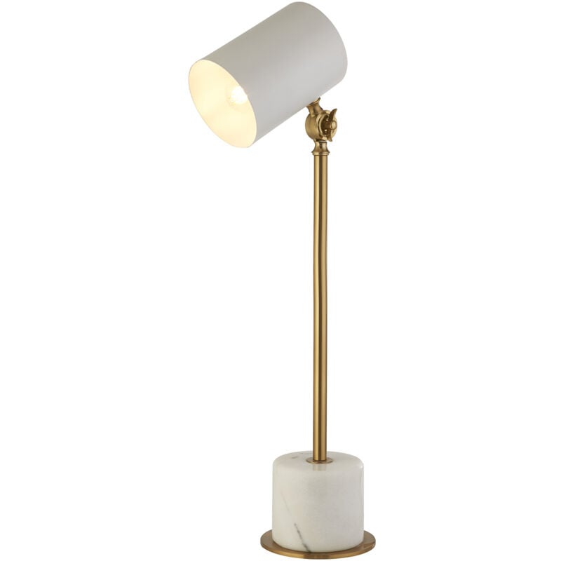 foto del prodotto searchlight lampada da scrivania contemporanea trave acciaio bianco ottone 1 luce e27