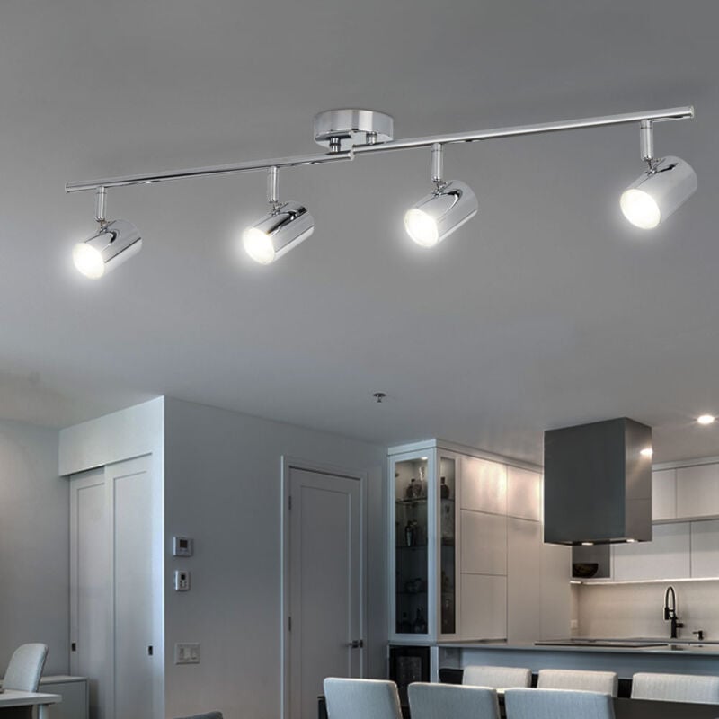 foto del prodotto searchlight lampada da soffitto lampada da soffitto lampada a spot lampada da sala da pranzo lampada da soggiorno, 4 fiamme spots mobili, metallo
