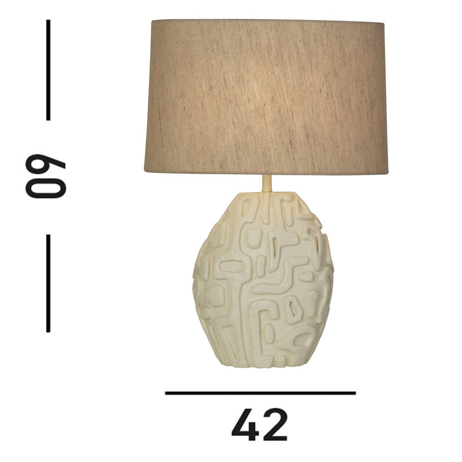 foto del prodotto searchlight lampada da tavolo adelaide, crema, altezza 59,5 cm, tessuto resina