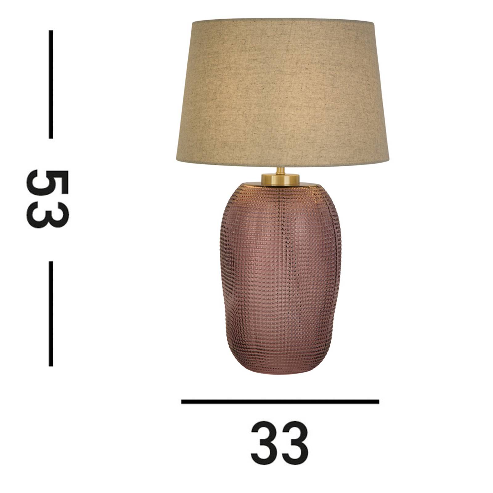 foto del prodotto searchlight lampada da tavolo amethyst, beige rosa, altezza 37 cm, tessuto vetro