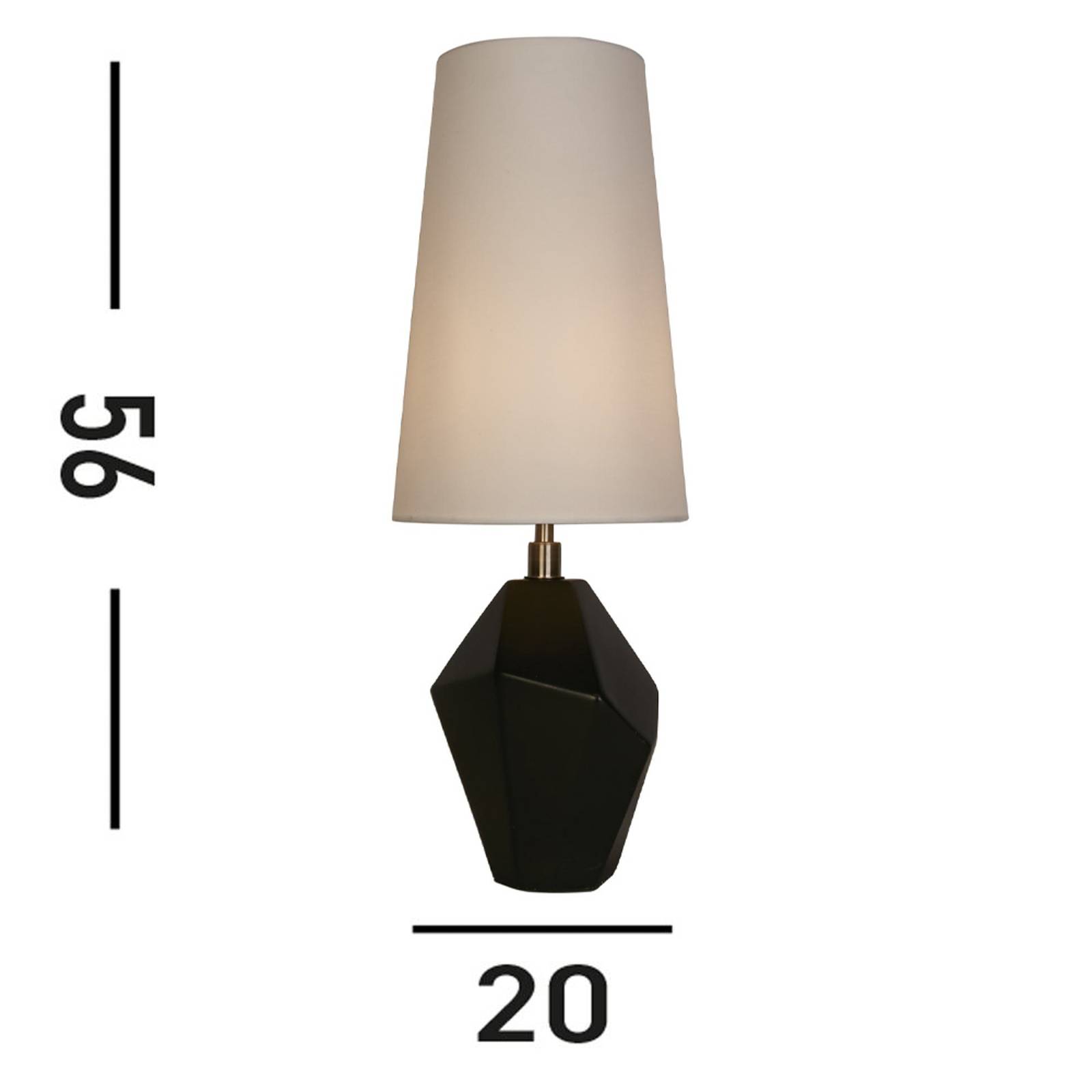 foto del prodotto searchlight lampada da tavolo apex bianco nero altezza 55,5 cm tessile resina