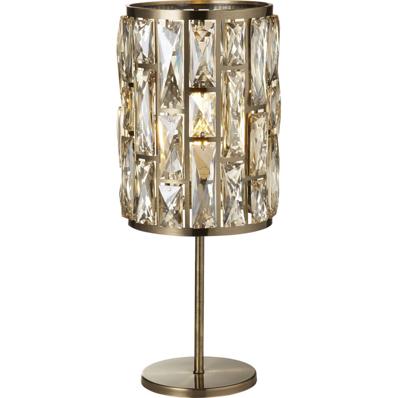 foto del prodotto searchlight lampada da tavolo bijou, ottone, vetro cristallo