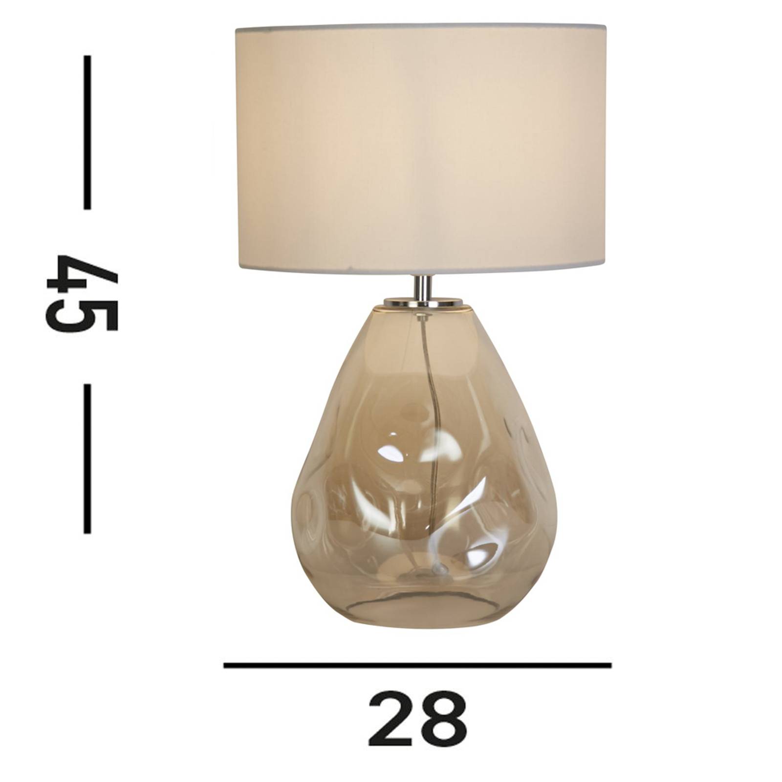 foto del prodotto searchlight lampada da tavolo devon, bianco crema, altezza 44,5 cm, tessuto vetro