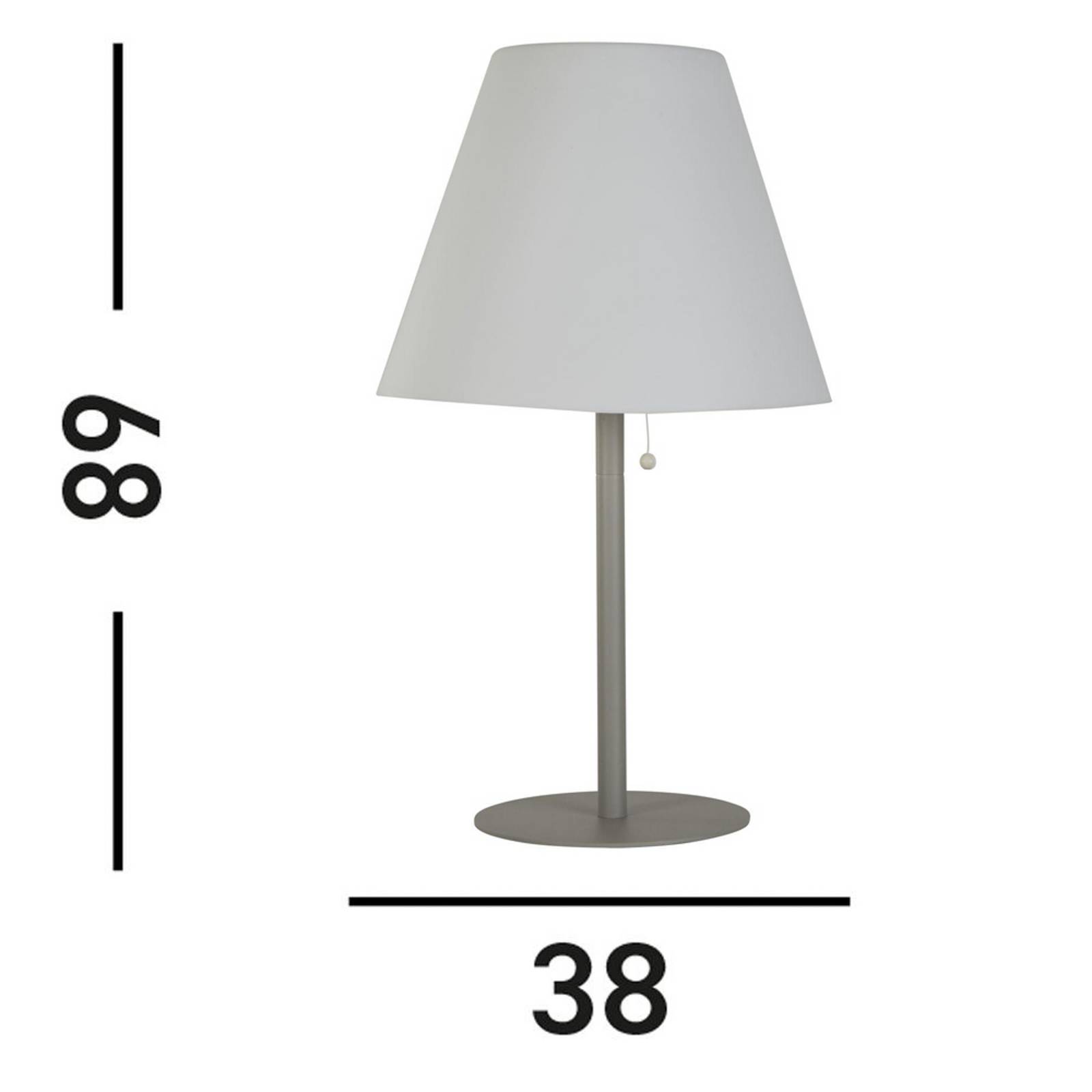foto del prodotto searchlight lampada da tavolo led solare venice i, ip44, bianco argento