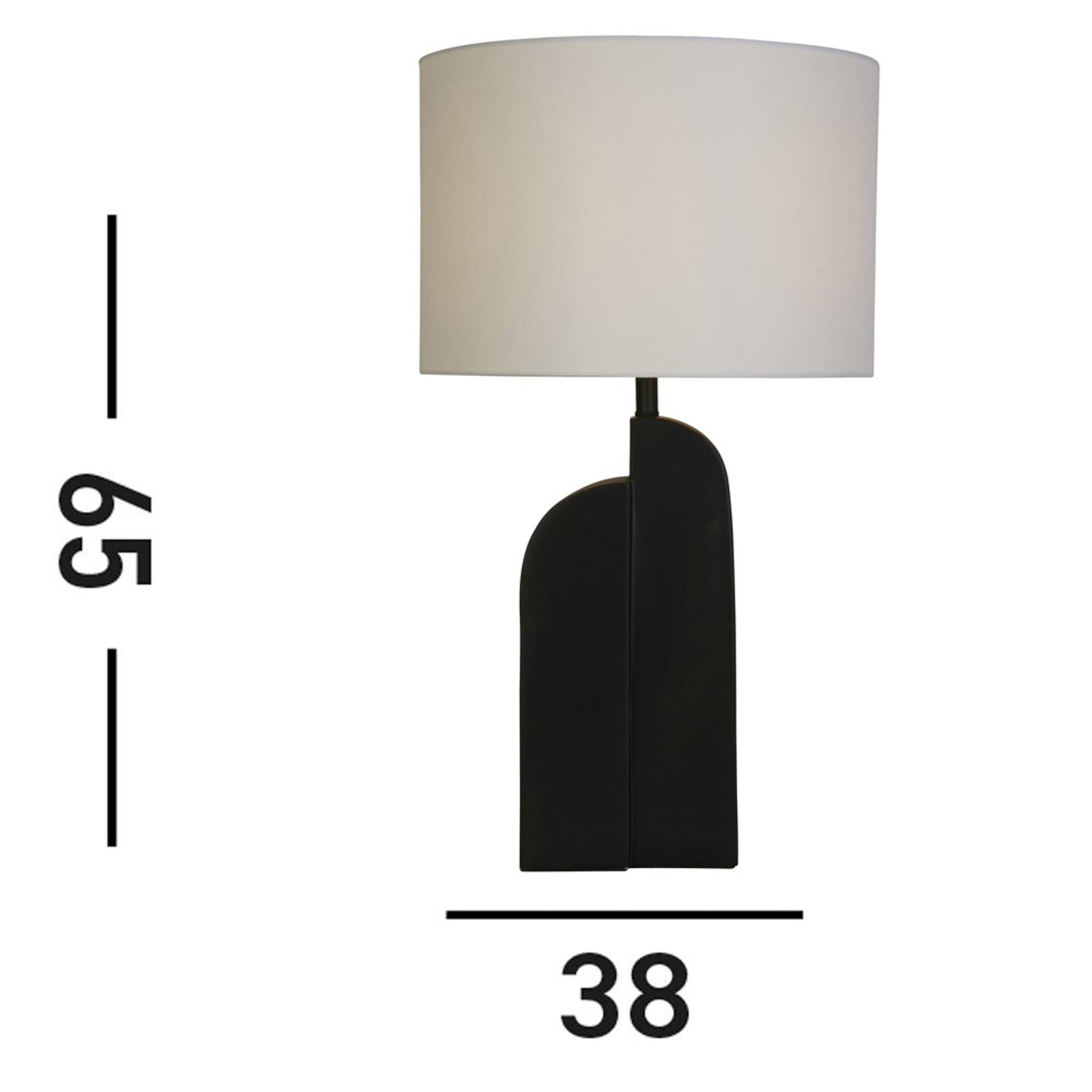 foto del prodotto searchlight lampada da tavolo perth, bianco nero altezza 65 cm tessuto resina