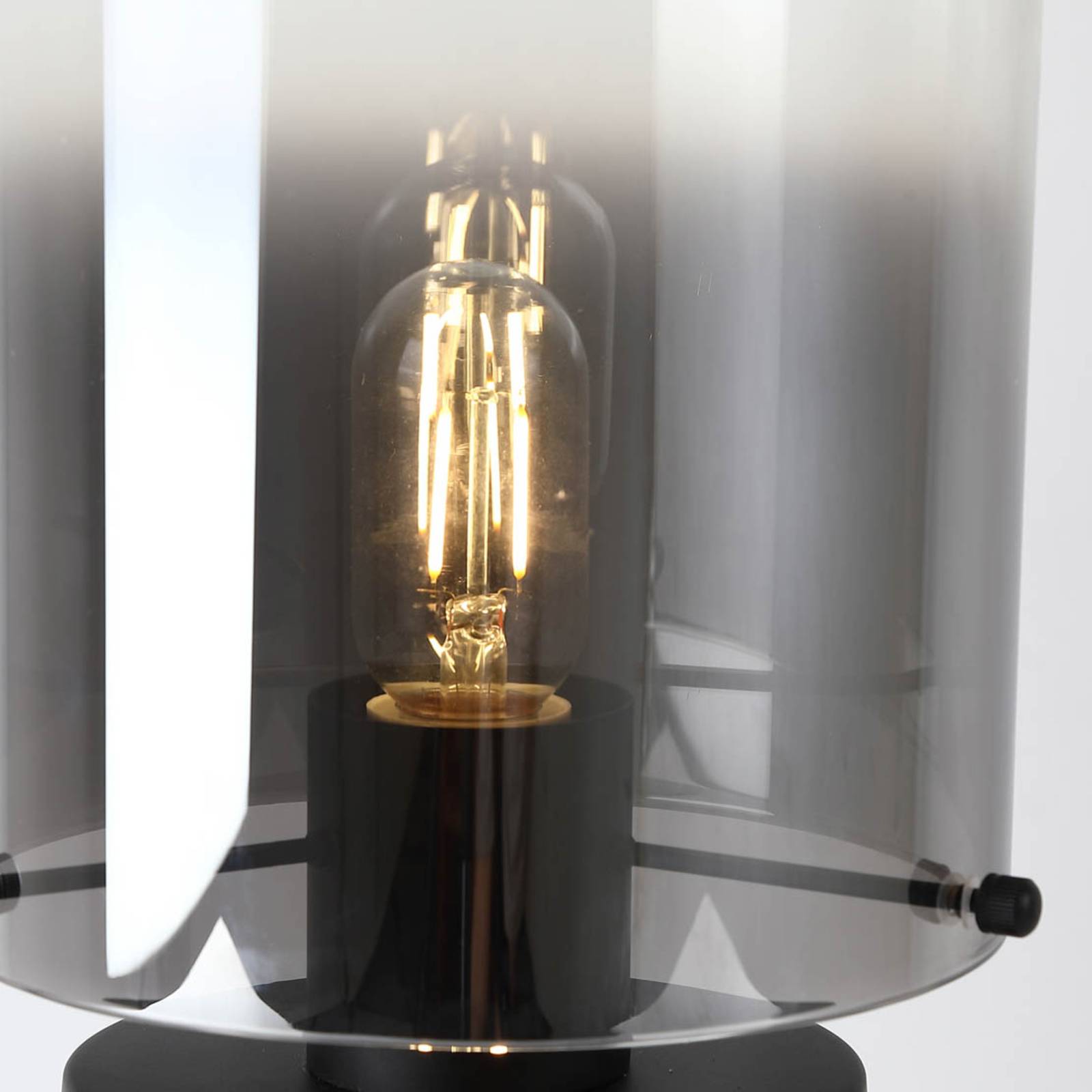 foto del prodotto searchlight lampada da tavolo sweden, nero grigio fumo, acciaio, vetro, e27
