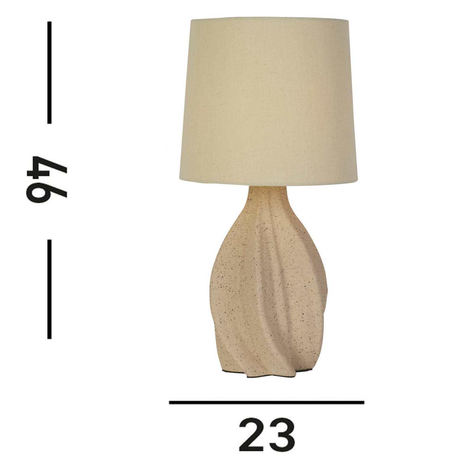 foto del prodotto searchlight lampada da tavolo twist 1lt, in ceramica con paralume in lino
