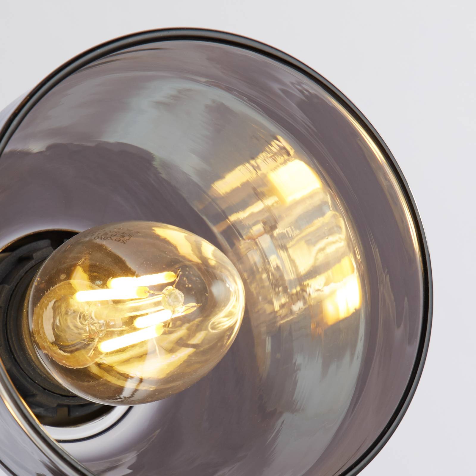 foto del prodotto searchlight lampada da terra a 3 luci classy, vetro fum 