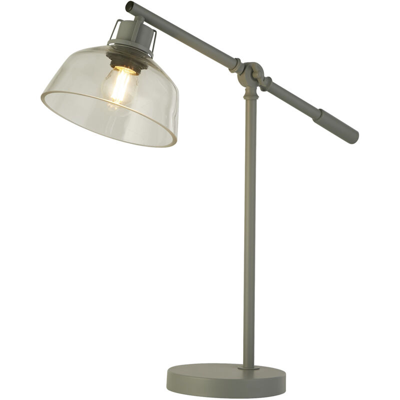 foto del prodotto searchlight - lampada scrivania contemporanea canterbury acciaio grigio trasparente 1 luce e27